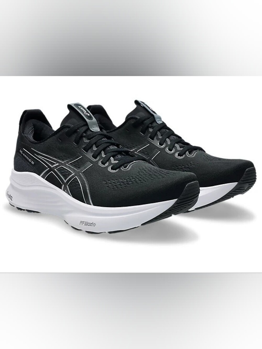 Asics Black with White Sole Performance Running Shoes